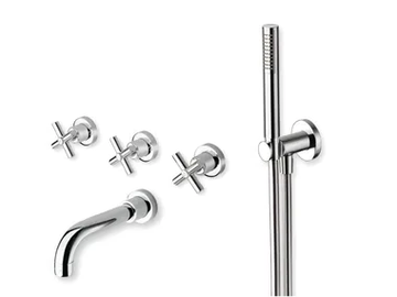 EXCLUSIVE CRIEV111 - Wall-mounted bathtub set with hand shower by CRISTINA Rubinetterie