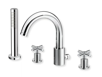 EXCLUSIVE CRIEV126 - 4 hole bathtub tap with hand shower by CRISTINA Rubinetterie
