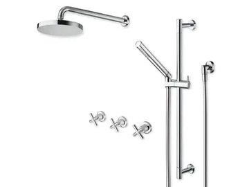 EXCLUSIVE CRIEV161 - Wall-mounted shower panel with overhead shower by CRISTINA Rubinetterie