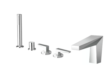FRACTAL CRIFT121 - 5 hole bathtub set with hand shower by CRISTINA Rubinetterie
