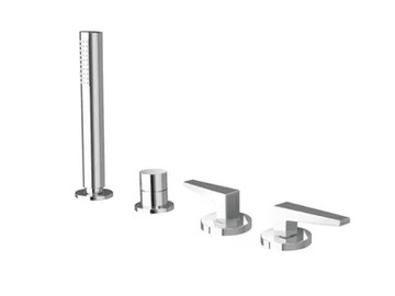 FRACTAL CRIFT122 - Deck mounted 4 hole bathtub tap with hand shower by CRISTINA Rubinetterie