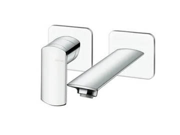 PROFILO CRIPF257 - Wall-mounted single handle washbasin mixer with plate by CRISTINA Rubinetterie