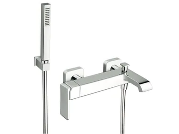 QUADRI S CRIQS100 - Wall-mounted single handle bathtub set with hand shower by CRISTINA Rubinetterie