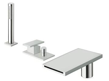TABULA CRITA181 - Deck mounted single handle bathtub tap with hand shower by CRISTINA Rubinetterie