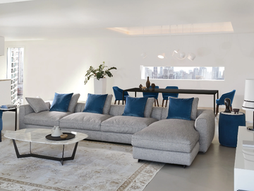 CAPETOWN - 4 seater fabric sofa with chaise longue by CTS SALOTTI