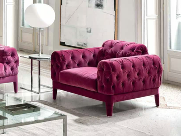 ELLIOT - Tufted armchair with armrests by CTS SALOTTI
