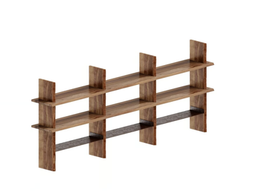 CAPANNA S-155 - Open sectional walnut bookcase by Dale Italia