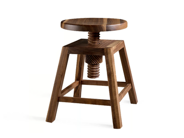 INVITO C-140 - Low solid wood stool height-adjustable by Dale Italia