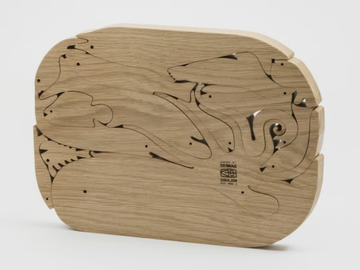16 PESCI - Solid oak wooden puzzle by Danese Milano