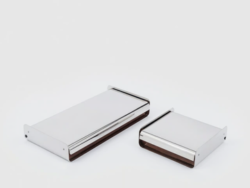 CITERA - Stainless steel and wood storage box by Danese Milano