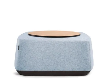 ALLORA LARGE - Upholstered fabric pouf by Dauphin