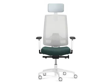 INDEED WHITE - Swivel height-adjustable mesh office chair with 5-Spoke base by Dauphin