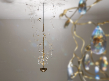 LOUIS XIV - LED metal pendant lamp with crystals by DAVIDE GROPPI
