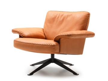 DS-31 LACE - Trestle-based leather armchair with armrests by de Sede