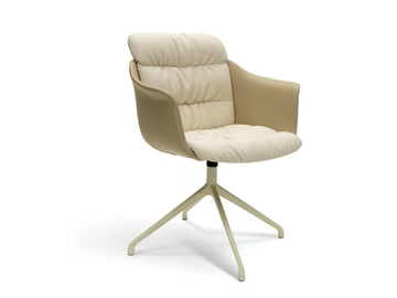 DS-525 TOSCA - Trestle-based swivel leather chair with armrests by de Sede
