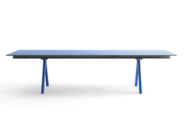 HEB - Rectangular crystal and steel table by Desalto