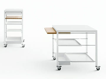 HELSINKI - Steel food trolley with drawers by Desalto