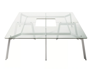 LINK - Glass and steel table by Desalto