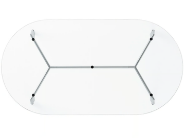 LINK - Oval glass and steel table by Desalto