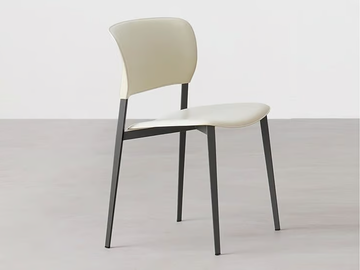 PLY - Upholstered open back tanned leather chair by Desalto