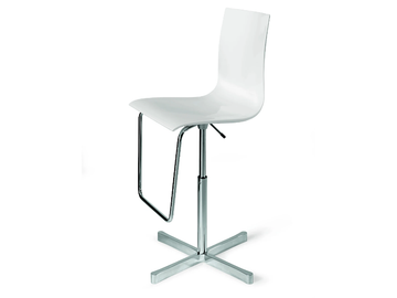WOK - Swivel with 4-spoke base acrylic stool with back by Desalto