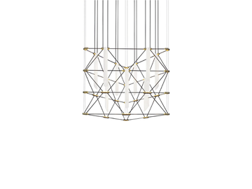 MOZAIK 2x2 - LED steel chandelier by DESIGNHEURE