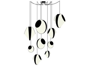 REEF 9 MIXTE - LED fabric pendant lamp by DESIGNHEURE