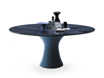 MANHATTAN RING MY GLASS - Round tempered glass table top by Devina Nais