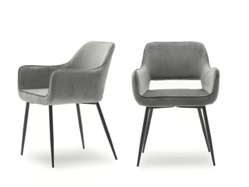 ROAD - Velvet chair with armrests by Devina Nais