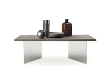 TWINS - Rectangular solid wood coffee table by Devina Nais