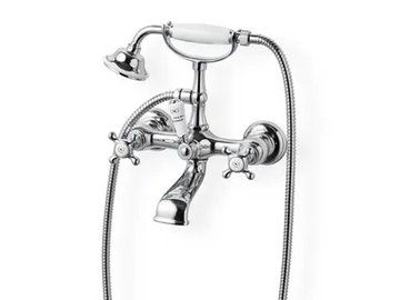 AUSTIN - 2 hole wall-mounted bathtub mixer with hand shower by Devon&Devon