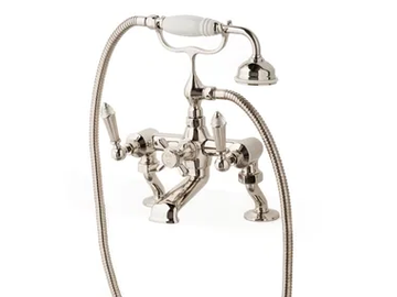 DIAMOND - Deck mounted external brass bathtub tap with hand shower by Devon&Devon