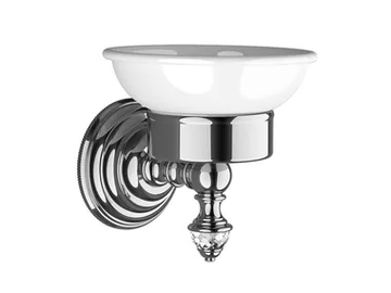 DIAMOND - Wall-mounted ceramic and brass soap dish by Devon&Devon