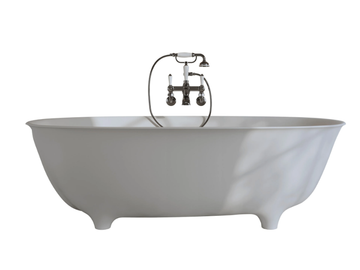 DOVE - Oval White Tec Plus bathtub on legs by Devon&Devon