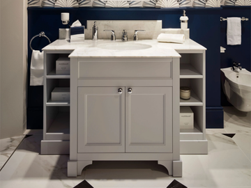 FLAIR - Wooden vanity unit with integrated washbasin and marble top by Devon&Devon