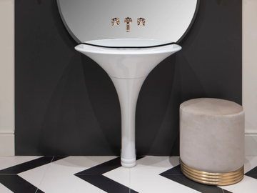 KALOS - Pedestal White Tec washbasin by Devon&Devon