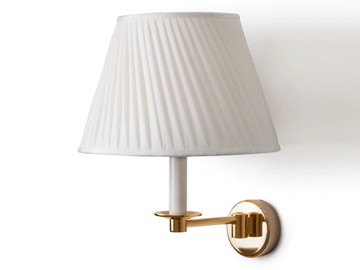 NADINE - Fabric wall lamp with with brass arm by Devon&Devon