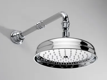 Overhead shower - Wall-mounted round brass overhead shower by Devon&Devon