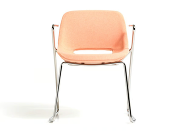 CLEA - Sled base fabric chair with armrests by Diemme