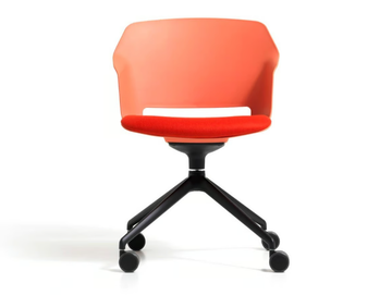 CLOP - Polypropylene office chair with armrests with 4-Spoke base by Diemme