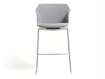 CLOP - Sled base high fabric stool with footrest by Diemme