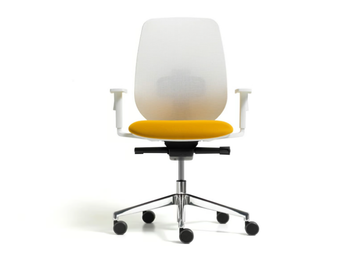 SKIN MESH - Height-adjustable mesh office chair with armrests with 5-Spoke base by Diemme