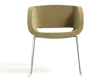 VANITY - Sled base fabric reception chair by Diemme