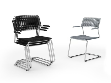 CALA - Metal and recycled polypropylene cantilever chair by Diemmebi