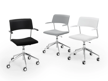 CALA PLUS - Swivel polypropylene office chair with armrests by Diemmebi