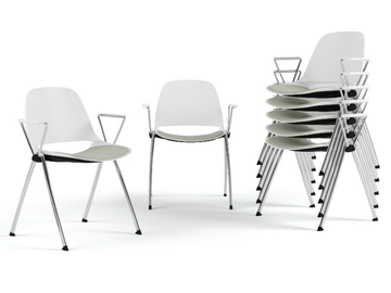 ECLIPSE - Stackable chair with armrests by Diemmebi
