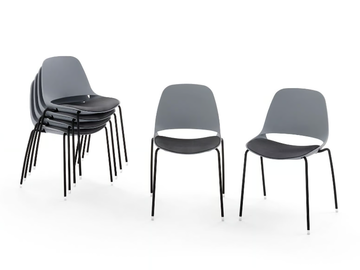 ECLIPSE - Stackable chair with integrated cushion by Diemmebi