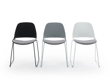 ECLIPSE - Stackable chair with integrated cushion by Diemmebi