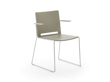 LAFILÒ PLASTIC - Sled base polypropylene chair with armrests by Diemmebi