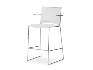 LAFILÒ SOFT - High stool with armrests with back by Diemmebi